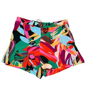 GAP Tropical Foliage Colorful Drawstring Shorts Women’s XL